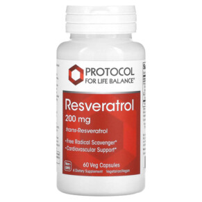 Thực phẩm chức năng Protocol for Life Balance Resveratrol 200 mg 60 Veg Capsules 707359133532