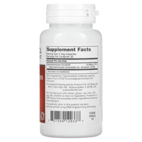 Thành phần vi chất của Protocol for Life Balance Saccharomyces Boulardii 60 Veg Capsules 707359129337