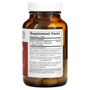 Thành phần vi chất của Protocol for Life Balance SAMe 400 mg 60 Tablets 707359101418