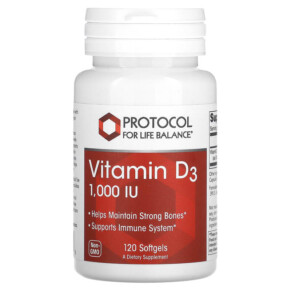 Thực phẩm chức năng Protocol for Life Balance Vitamin D3 1.000 IU 120 Softgels 707359103658