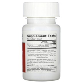 Thành phần vi chất của Protocol for Life Balance Vitamin D3 Clinical Potency 50.000 IU 50 Softgels 707359103788