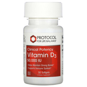 Thực phẩm chức năng Protocol for Life Balance Vitamin D3 Clinical Potency 50.000 IU 50 Softgels 707359103788