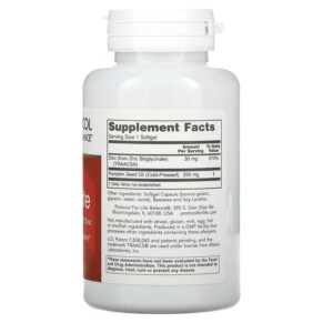 Thành phần vi chất của Protocol for Life Balance Zinc Glycinate 30 mg 120 Softgels 707359115545