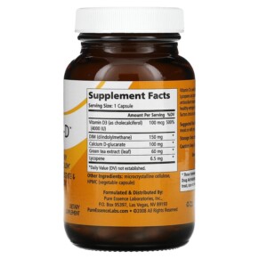 Thành phần vi chất của Pure Essence Breast-D Supports Breast Prostate & Vascular Health 90 Vegetarian Capsules 659670260025