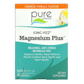 Thành phần vi chất của Pure Essence Ionic-Fizz Magnesium Plus Orange-Vanilla 30 Packets 0.2 oz (5.7 g) Each 659670034053