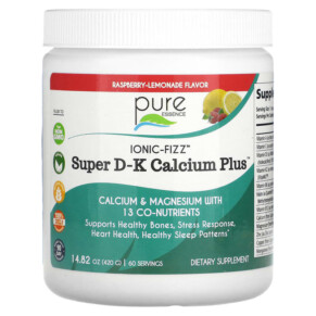 Thực phẩm chức năng Pure Essence Ionic-Fizz Super D-K Calcium Plus Raspberry Lemonade 14.82 oz (420 g) 659670041013