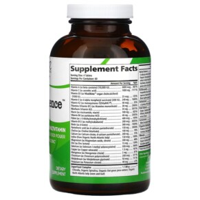 Thành phần vi chất của Pure Essence LifeEssence Whole Food Based Multivitamin 240 Tablets 659670010088