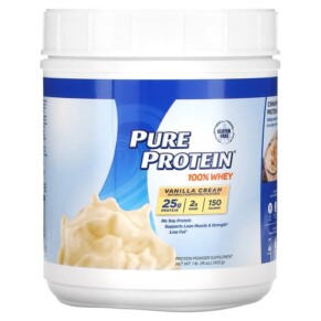 Thực phẩm chức năng Pure Protein 100% Whey Pure Protein Vanilla Cream 1 lb (453 g) 749826443126