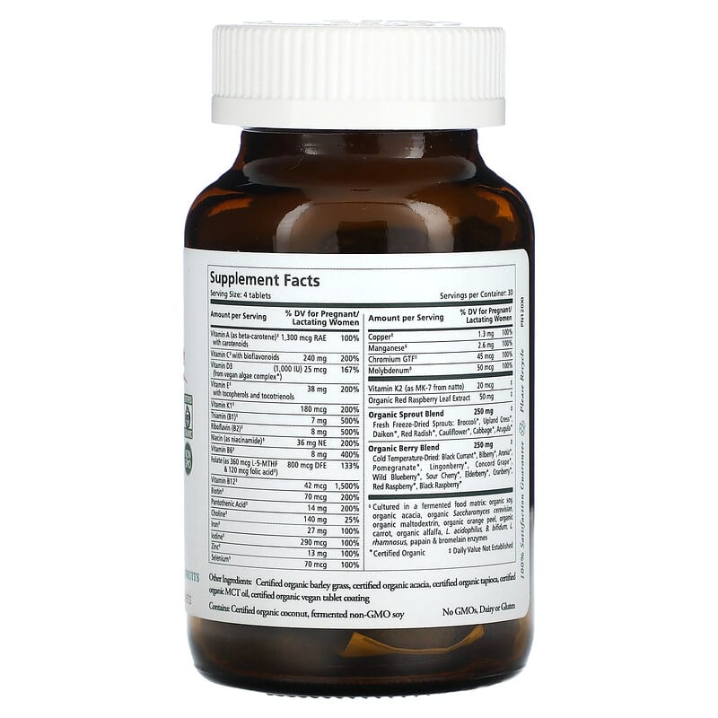 Pure Synergy PureNatal Multivitamin For Mom & Baby 120 Tablets 2 Thành phần vi chất của Pure Synergy PureNatal Multivitamin For Mom & Baby 120 Tablets 852971004156