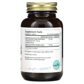 Thành phần vi chất của Pure Synergy Super Pure Grape Seed Organic Extract 60 Capsules 852971004675