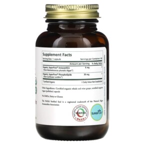 Thành phần vi chất của Pure Synergy SuperPure Astaxanthin 60 Capsules 852971004781