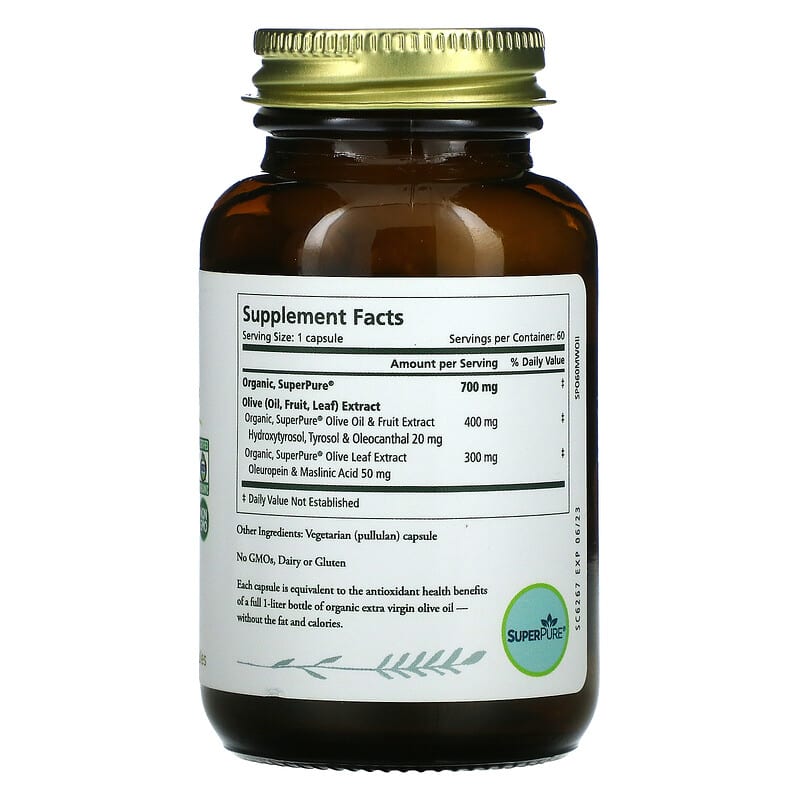 Pure Synergy SuperPure Olive 60 Capsules 2 Thành phần vi chất của Pure Synergy SuperPure Olive 60 Capsules 852971004699