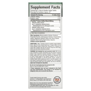 Thành phần vi chất của Purely Inspired Green Coffee+ 100 Easy-to-Swallow Veggie Tablets 631656604788