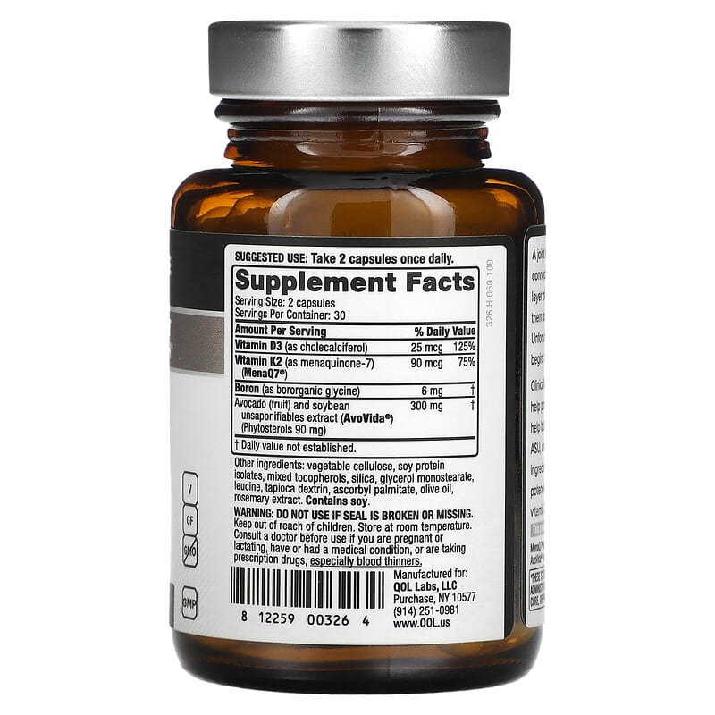 Quality of Life Labs Cartilast with Avocado Soy Unsaponifiables 60 Capsules 2 Thành phần vi chất của Quality of Life Labs Cartilast with Avocado Soy Unsaponifiables 60 Capsules 812259003264