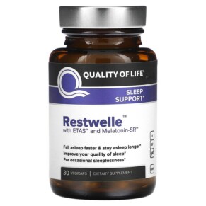 Thực phẩm chức năng Quality of Life Labs Restwelle with ETAS and Melatonin-SR 30 Vegicaps 812259003547