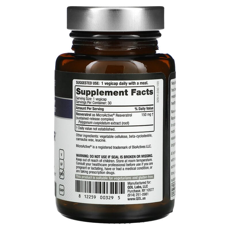 Quality of Life Labs Resveratrol-SR 150 mg 30 Vegicaps 2 Thành phần vi chất của Quality of Life Labs Resveratrol-SR 150 mg 30 Vegicaps 812259003295