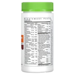 Thành phần vi chất của Rainbow Light Active Health Teen 90 Tablets 021888112029