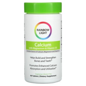 Thực phẩm chức năng Rainbow Light Calcium with Magnesium & Vitamin D3 90 Tablets 021888109517