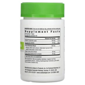 Thành phần vi chất của Rainbow Light Complete Iron Mini-Tabs 60 Tablets 021888200610