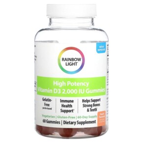 Thực phẩm chức năng Rainbow Light High Potency Vitamin D3 Peach 2.000 IU 60 Gummies 021888204380