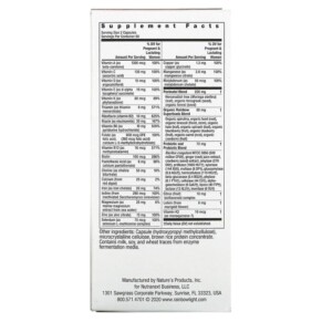 Thành phần vi chất của Rainbow Light Postnatal Multivitamin 120 Capsules 021888781614