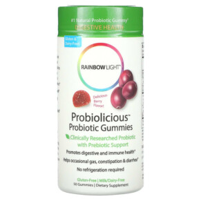 Thực phẩm chức năng Rainbow Light Probiolicious Probiotic Gummies Delicious Berry 50 Gummies 021888121212