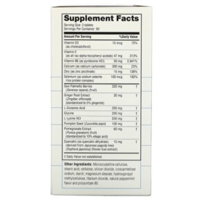 Thành phần vi chất của Real Health The Prostate Formula with Saw Palmetto 270 Tablets 647125000012