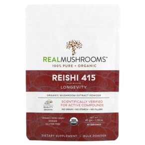 Thực phẩm chức năng Real Mushrooms Reishi 415 Organic Mushroom Extract Powder 1.59 oz (45 gm) 628110068088