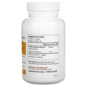 Thành phần vi chất của Real Mushrooms Tremella Rejuvenation 120 Capsules 628110068408