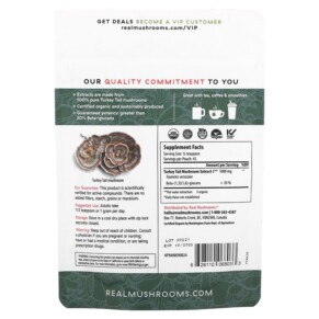 Thành phần vi chất của Real Mushrooms Turkey Tail Organic Mushroom Extract Powder 1.59 oz (45 gm) 628110068033