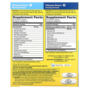 Thành phần vi chất của Renew Life Cleanse Smart 2 Bottles 60 Vegetarian Capsules Each 631257534507