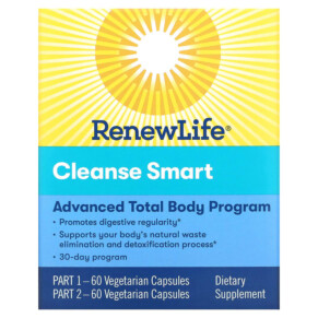 Thực phẩm chức năng Renew Life Cleanse Smart 2 Bottles 60 Vegetarian Capsules Each 631257534507