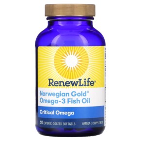Thực phẩm chức năng Renew Life Critical Omega Norwegian Gold Omega-3 Fish Oil 60 Enteric-Coated Softgels 631257155795