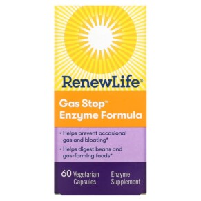 Thực phẩm chức năng Renew Life Gas Stop Enzyme Formula 60 Vegetarian Capsules 631257534897