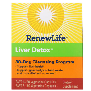 Thực phẩm chức năng Renew Life Liver Detox 30-Day Cleansing Program 2 Bottles 60 Vegetarian Capsules Each 631257624505