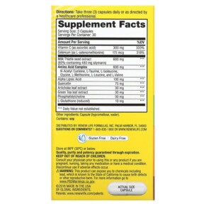 Thành phần vi chất của Renew Life Liver Support Herbal Detox Formula 90 Vegetarian Capsules 631257155702