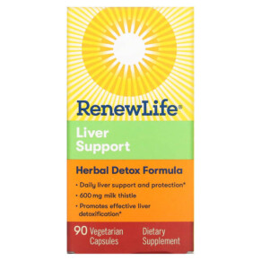 Thực phẩm chức năng Renew Life Liver Support Herbal Detox Formula 90 Vegetarian Capsules 631257155702