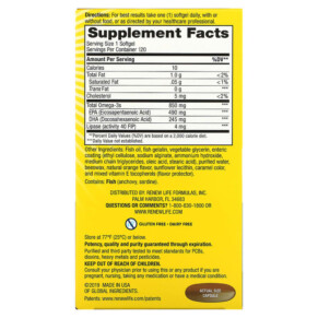 Thành phần vi chất của Renew Life Norwegian Gold Omega-3 Fish Oil 850 mg 120 Enteric-Coated Softgels 631257154057