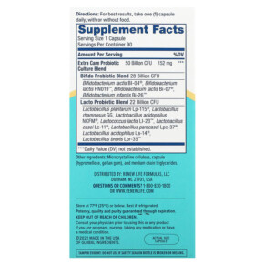 Thành phần vi chất của Renew Life Ultimate Flora Extra Care Probiotic 50 Billion Live Cultures 90 Vegetarian Capsules 631257121097