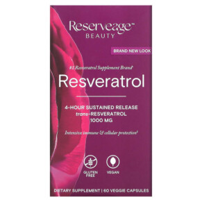 Thực phẩm chức năng Reserveage Nutrition Resveratrol Trans-Resveratrol 500 mg 60 Veggie Capsules 835552001560