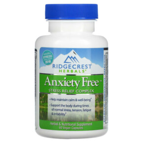 Thực phẩm chức năng RidgeCrest Herbals Anxiety Free Stress Relief Complex 60 Vegan Capsules 355724003203