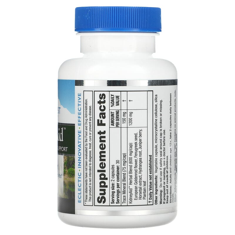 RidgeCrest Herbals KidneyAid 60 Vegan Capsules 2 Thành phần vi chất của RidgeCrest Herbals KidneyAid 60 Vegan Capsules 355724001681
