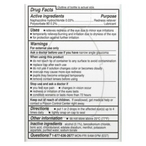 Thành phần vi chất của Rohto Cooling Eye Drops Max Strength Maximum Redness Relief 0.4 fl oz (13 ml) 310742011012