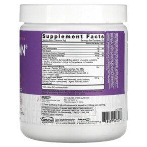 Thành phần vi chất của RSP Nutrition AminoLean 5 g Vegan Amino Acids + Anytime Energy Acai 7.94 oz (225 g) 858491007073