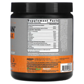 Thành phần vi chất của RSP Nutrition AminoLean Max Sweet Peach 8.8 oz (250 g) 850019469837