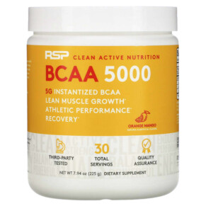 Thực phẩm chức năng RSP Nutrition BCAA 5000 Instantized BCAAs Orange Mango 5.000 mg 7.94 oz (225 g) 858491007332