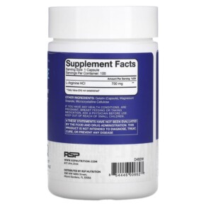 Thành phần vi chất của RSP Nutrition L-Arginine 100 Capsules 854446006627
