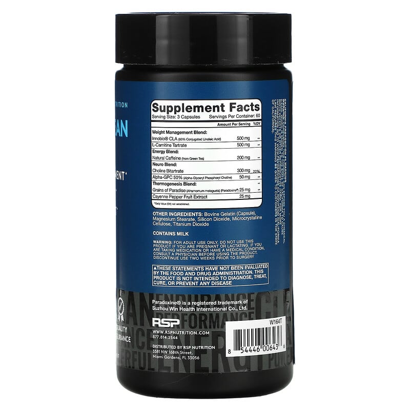 RSP Nutrition QuadraLean Thermo 180 Capsules 2 Thành phần vi chất của RSP Nutrition QuadraLean Thermo 180 Capsules 854446006436