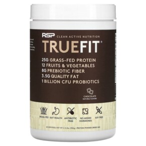 Thực phẩm chức năng RSP Nutrition TrueFit Grass-Fed Protein Shake with Fruits & Vegetbles Chocolate 2.16 lbs (980 g) 858491007455