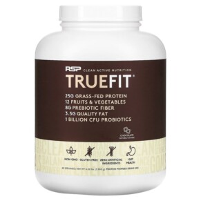 Thực phẩm chức năng RSP Nutrition TrueFit Grass-Fed Whey Protein Shake with Fruits & Vegetables Chocolate 4.32 lbs (1.960 kg) 858491007417
